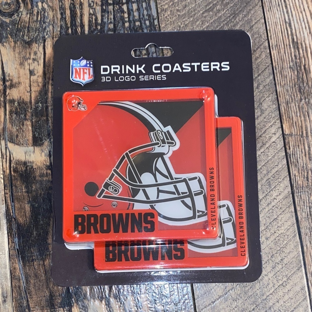 NFL Cleveland Browns Red and Black Coasters